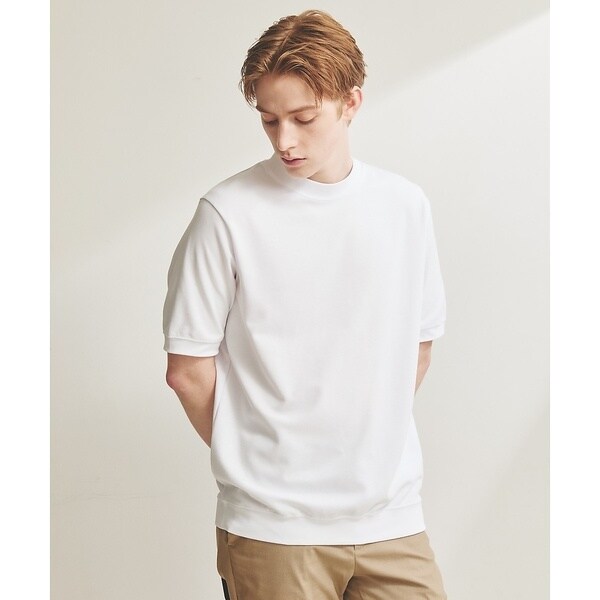 【SMART CLOSET/WEB限定】シルキータッチ モックネック 半袖Tシャ