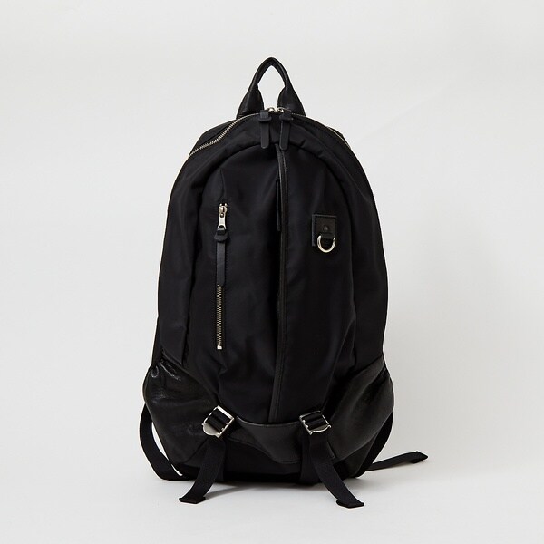 DECADE◆Matte Nylon Back Pack/リュック/ナイロン/BLK/ブラック/DCD-00400N/中古/ DECADEナイロンｘカウレザー バックパック ⁄ リュック