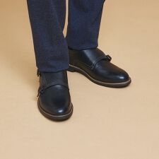 【WEB別注】 プレーントゥ ダブルモンクストラップ シューズ