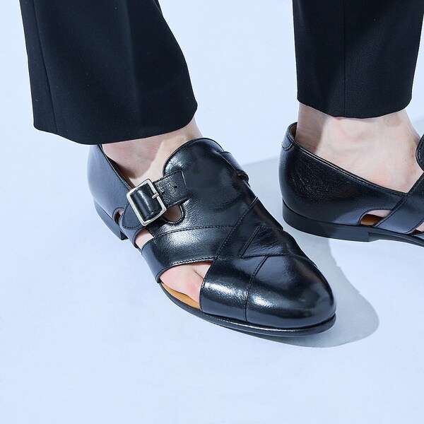 【極美品】アルフレッドバニスター　グルカサンダル　レザー　ブラック　39 極美品】アルフレッドバニスター グルカサンダル レザー