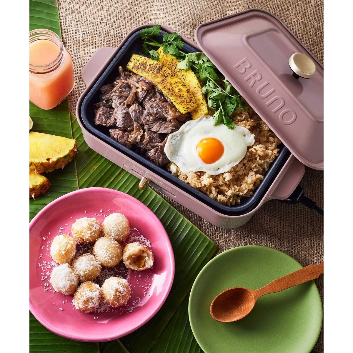 Brunoコンパクトホットプレートペールピンク中古