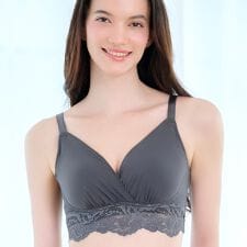 綿混ストレッチハイブリッドハートカップブラ25 ノンワイヤー 補正下着 ブラデリス バストアップ 楽