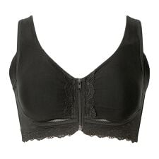 細みえフロントファスナー綿混ブラ25 ノンワイヤー 小さく見せる 補正 ブラジャー ブラデリス