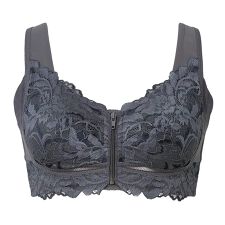 細みえフロントファスナー綿混ブラ25 ノンワイヤー 小さく見せる 補正 ブラジャー ブラデリス