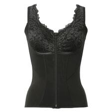 ブラデリスニューヨーク(BRADELIS NEW YORK)の細みえフロントファスナー綿混ブラキャミ25 ノンワイヤー 補正下着 カップ付き ブラトップ