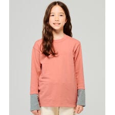 【裏起毛で暖かい！】のびふわ 袖切替 Tシャツ 120cm～170cm