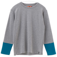 【裏起毛で暖かい！】のびふわ 袖切替 Tシャツ 120cm～170cm