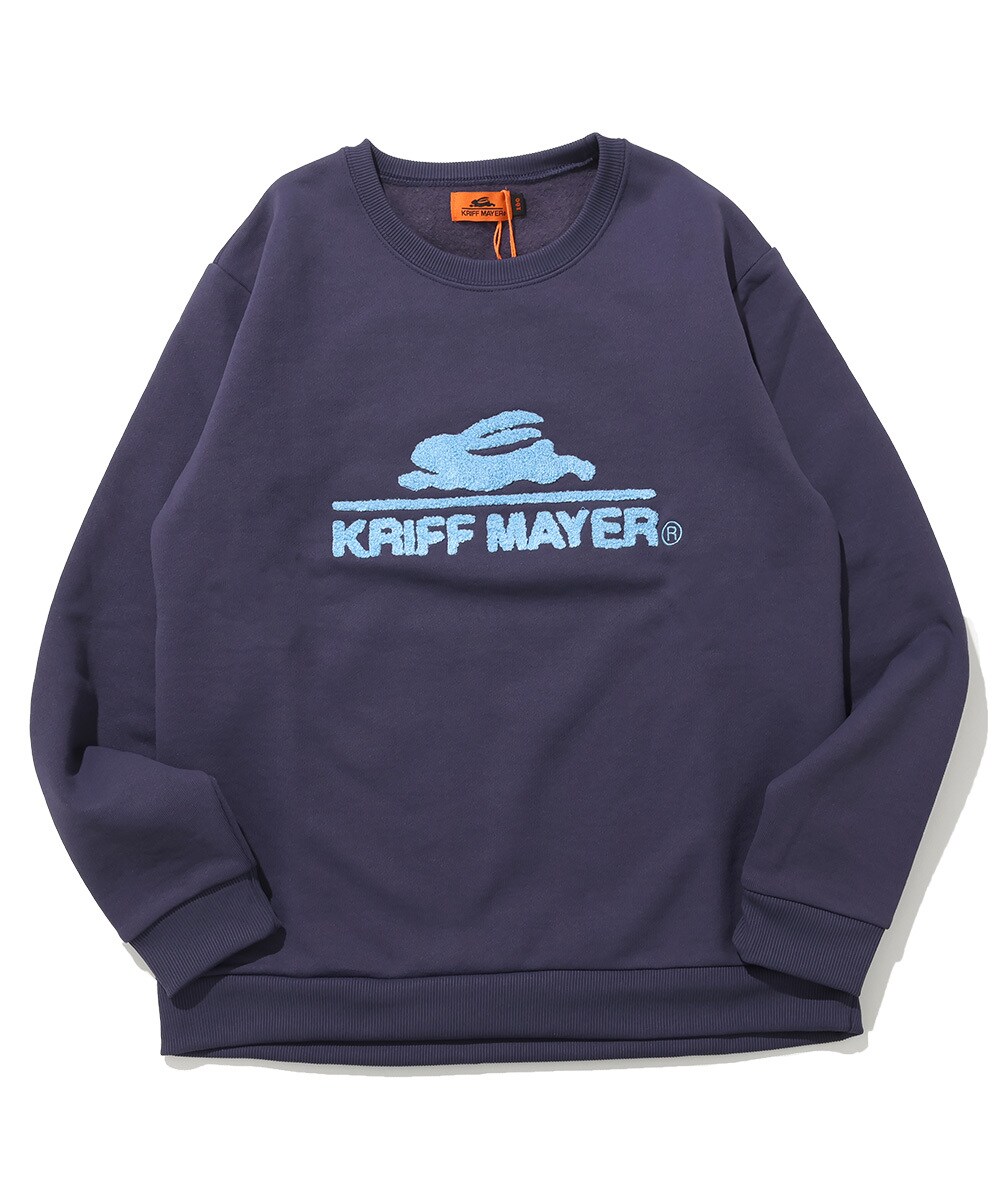 【柔らかい＆暖かい！】サガラ刺繍 裏起毛 クルー スウェット ロゴ 120cm～170cm