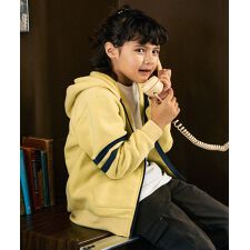 【裏起毛で暖かい！】あたたか 袖ライン パーカー 120cm～170cm