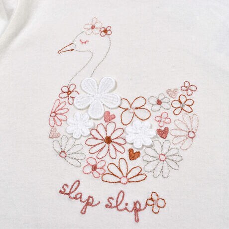 スワン 刺繍 花 モチーフ ｔシャツ ８０ １３０ｃｍ スラップスリップ Slap Slip 1815 ファッション通販 マルイウェブチャネル