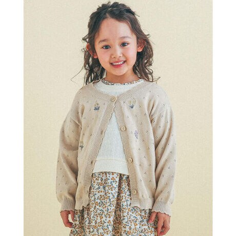 花 刺繍 透かし編み ニット カーディガン ９０ １３０ｃｍ スラップスリップ Slap Slip 1805 ファッション通販 マルイウェブチャネル