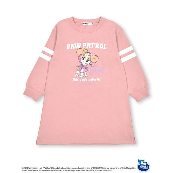 パウパトロール Tシャツ 半袖 120 袖フリル レイヤード風 ホワイト&ピンク