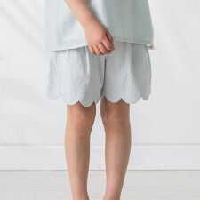 【お揃い】スカラップ裾パール調テープショートパンツ(90~140cm)