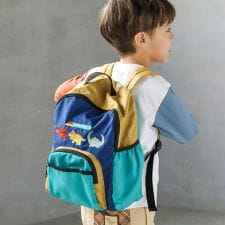 スラップスリップ(SLAP SLIP)の配色切り替えはたらくくるま恐竜刺しゅうリュック(M~L)