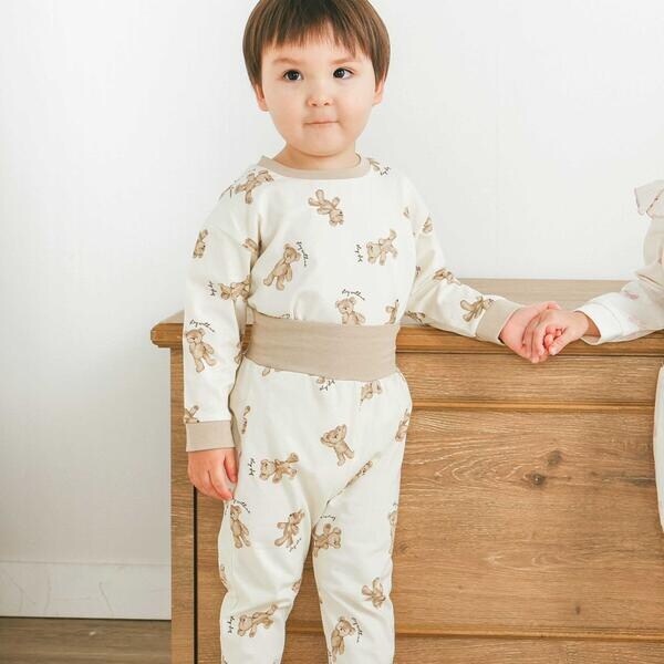 スララク/腹巻き一体型】みんな快眠！みんみんパジャマ 上下セット(80