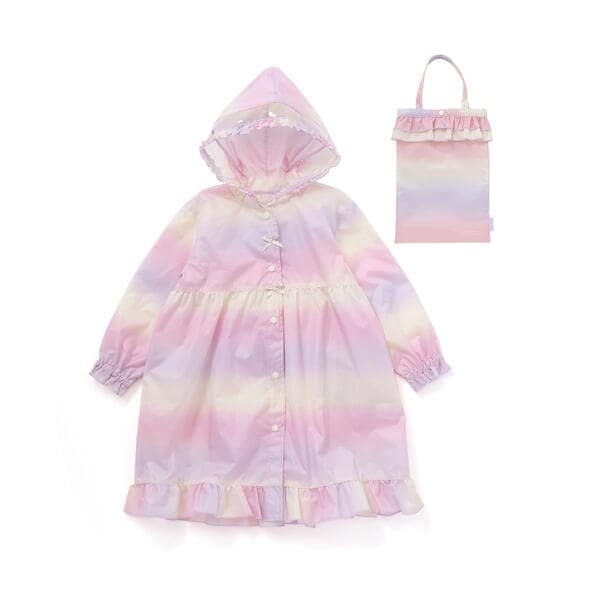 BURBERRY ベビーレインコート 120cm グレー系チェック ベベオンラインストア(BEBE ONLINE STORE) キッズ レインコート