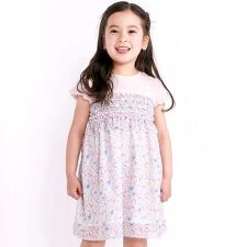 花柄シフォンドッキングワンピース(80~130cm)