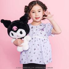 【マイメロディ＆クロミ×SLAPSLIP】リボン付き総柄フレアチュニック(90~130cm)