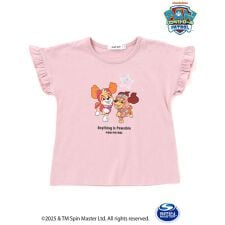 【パウ・パトロール×SLAPSLIP】袖フリルキャラクタープリントキラキラTシャツ(90~130cm