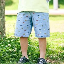 ツイルデニム総柄プリントハーフパンツ(80~130cm)
