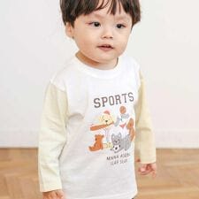 スラップスリップ(SLAP SLIP)の【スララク/防汚加工/オーガニックコットン】わくわく男の子長袖Tシャツ(80~130cm)