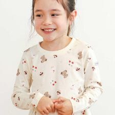 【スララク/防汚加工/オーガニックコットン】ときめき女の子長袖Tシャツ(80~130cm)