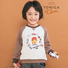 スラップスリップ(SLAP SLIP)の【トミカとトム×SLAPSLIPコラボアイテム】はたらくくるまトムプリントラグラントレーナー(80~