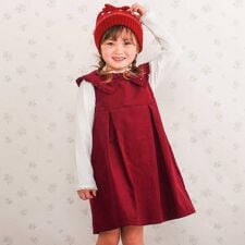 【お揃い】ビッグリボン襟ジャンパースカート(80~130cm)