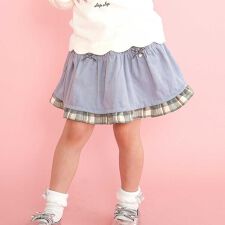 スラップスリップ(SLAP SLIP)のコーデュロイ×チェックレイヤードスカパン(90~130cm)