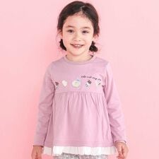 スラップスリップ(SLAP SLIP)の裾シフォンアニマルクマウサギネコスイーツモチーフTシャツ(80~130cm)