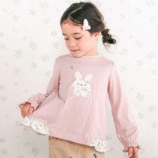 スラップスリップ(SLAP SLIP)のキャンディスリーブ後ろ裾フリルTシャツ(80~130cm)