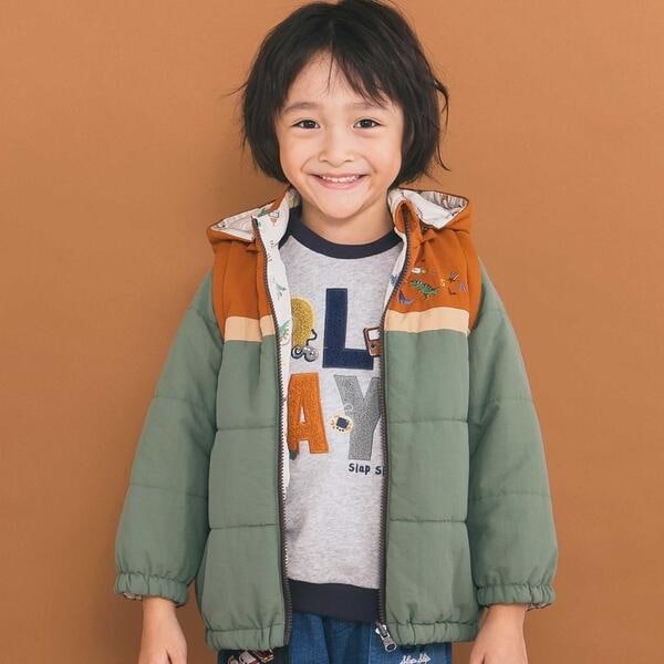 お揃い】バイカラー恐竜ロケット総柄8WAYコート(80~130cm) | スラップ