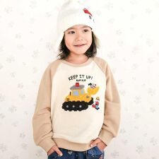 スラップスリップ(SLAP SLIP)のはたらくくるまおもちゃぽこぽこサガラ刺しゅうラグラントレーナー(80~130cm)