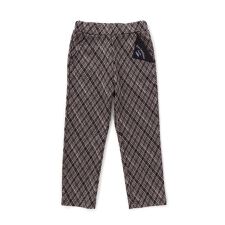 【お揃い】チェックくるま総柄ロングパンツ(80~130cm)