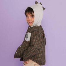 スラップスリップ(SLAP SLIP)の【リバーシブル】ツンツン恐竜トサカフード付きチェックボアジャケット(80~130cm)