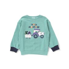 無地ボーダーいろんな恐竜刺しゅうトレーナー(80~130cm)