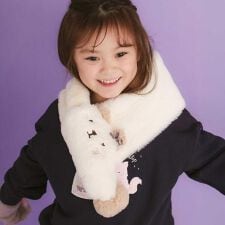 スラップスリップ(SLAP SLIP)のネコウサギクマアニマルモチーフふわふわファーマフラー