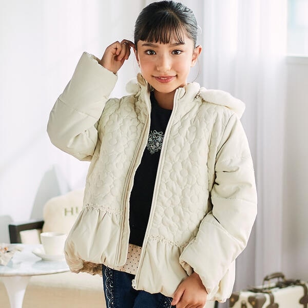 ファー付きフードキルト中綿ジャケット(80~130cm) | スラップスリップ