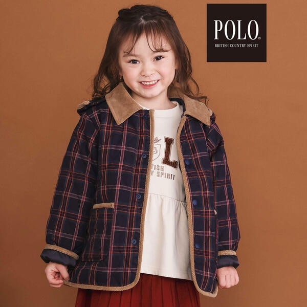新品タグ付き　ポロラルフローレン　キッズ　ウール　ポンチョ　チェック　コート ベビー)チェック ウール フーデッド ポンチョ | ポロ ラルフ
