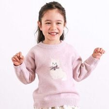 スラップスリップ(SLAP SLIP)のウマクマネコアニマルモチーフニットトップス(80~130cm)