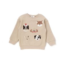 【裏起毛】はたらくくるまイヌ恐竜サガラ刺しゅうトレーナー(80~130cm)