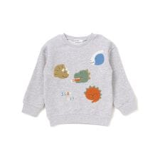 【裏起毛】はたらくくるまイヌ恐竜サガラ刺しゅうトレーナー(80~130cm)