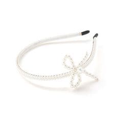 パールビーズお花レースカチューシャ