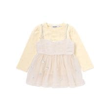 キラキラプリントTシャツ+スパンコールお星さまキャミチュニック2点セット(90~130cm)