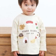 【スララク/防汚加工/オーガニックコットン】わくわくデザイン男の子長袖Tシャツ(80~130cm)