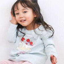 【スララク/防汚加工/オーガニックコットン】ときめきデザイン女の子長袖Tシャツ(80~130cm)