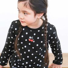 【スララク/防汚加工/オーガニックコットン】ときめきデザイン女の子長袖Tシャツ(80~130cm)