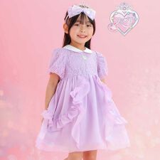 【スラプリ】オーガンジーパフスリーブワンピース(90~130cm)