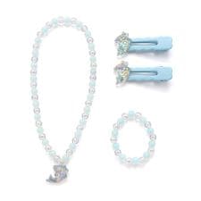 【スラプリ】ウサギイチゴイルカヘアピン＋ネックレス＋ブレスレットセット