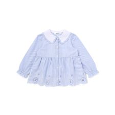 ストライプ＆花柄裾刺しゅうフレアブラウス(90~130cm)